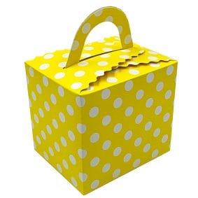 Cutie pătrată cu buline - galben 1
