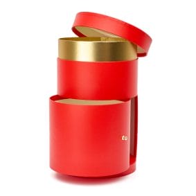 Cutie cilindrică cu capac și sertar - roșu 1 - craftup.ro