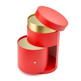 Cutie cilindrică cu capac și sertar - roșu 3 - craftup.ro