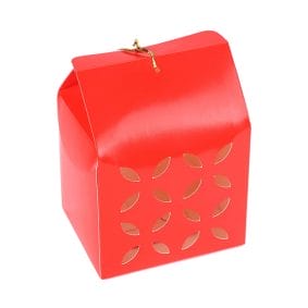 Cutie pătrată perforată - roșu 1