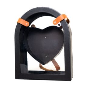 Cutie cu mâner și inimă în interior - negru 1 - craftup.ro