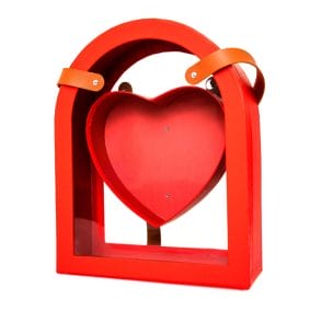 Cutie cu mâner și inimă în interior - roșu 1 - craftup.ro