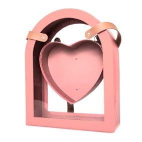 Cutie cu mâner și inimă în interior - roz 1 - craftup.ro