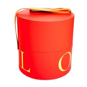 Set 2 cutii cilindrice cu mâner model Love - roșu 1 - craftup.ro