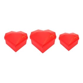 Set 3 cutii inimă cu fațete Just For You - roșu 2 - craftup.ro
