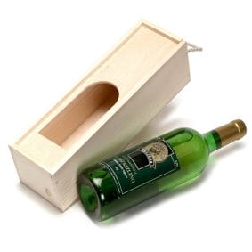 Cutie din lemn pentru sticlă de vin cu fereastră și mâner 5